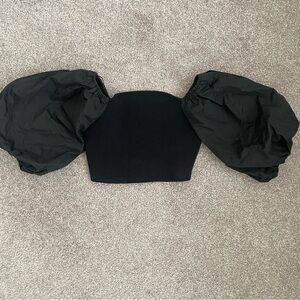 Zara Black Puff Sleeve Blouse